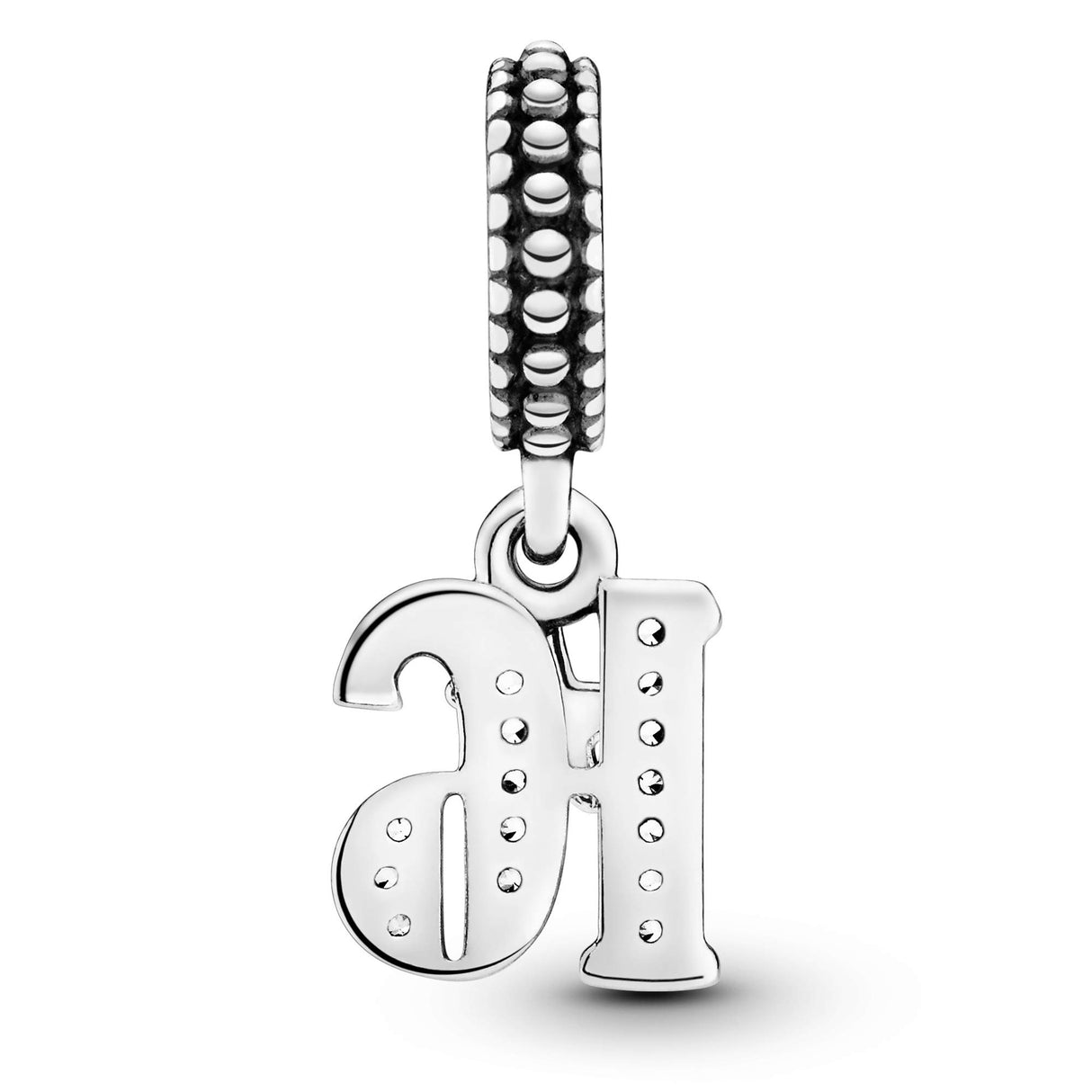 PANDORA 16th Celebration Dangle Charm - Bracelet Charm for PANDORA Moments Bracelets - Sterling Silver with Clear Cubic Zirconia - Gift for Her - Jewelry for Women with Gift Box