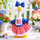 Mysense 4th of July Porch Goose Outfit for 23 Inch Goose Statue, Patriotic Red White Blue Goose Clothes with Bow for Outdoor Garden Patio Decor, USA 250th Anniversary Merchandise