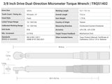 TEKTON 3/8 Inch Drive 90-Tooth Dual-Direction Micrometer Torque Wrench (10-100 ft-lb) | TRQ51402