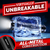 LED Flashlight High Lumens, Tactical Flashlight Battery Powered (Batteries Not Included), Bright Handheld Flashlight for Camping, Hunting, Home, Security, Hiking, Walking at Night & Emergency Use