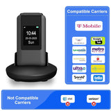 4G Flip Phone Unlocked for Seniors,Basic Flip Phone,Cell Phone for Seniors,2.8" +1.5 ''Screen,SOS Button,Speed Dial,Hans-Free,Big Buttons,Bluetooth,Camera,FM Radio,1400mAh Battery.(Matte Black)