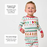 Little Sleepies Two-Piece Kids Christmas Pajamas Set for Boys & Girls, Viscose from Bamboo, Family Matching Christmas PJs, Fair Isle, 5-6