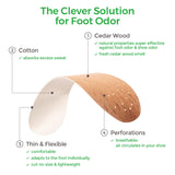 ZEDERNA Cedar Wood Shoe Insoles: Natural solution for sweaty feet, foot odor, athletes foot (Pack of 3), US Womens 12/US Men 10.5/EU 44, Cedar/Red