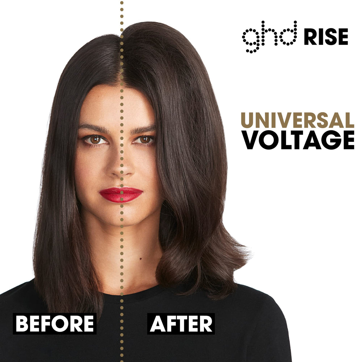 ghd Rise Volumizing Hot Hair Brush ― Professional Volumizing Hot Hair Brush for Dry Hair for Maximum Lift with Safer-for-Hair Optimum Styling Temperature ― Black