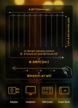 Brightown 2 Pack 300 LED Fairy Curtain Lights, 9.8ft x 9.8ft Warm White Curtain String Lights, USB Plug in 8 Lighting Modes LED Christmas String Hanging Lights with Remote for Bedroom Indoor Outdoor