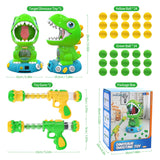 EagleStone Movable Dinosaur Shooting Toys for Kids 5-7 with Spraying, Electronic Target Game Toy with 2 Pump Guns, 48 Foam Balls, Party Favor Christmas Toys with Score Record, Sound
