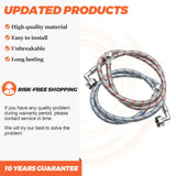 6FT Washer Stainless Steel Hoses with 90 Degree Elbows by Beaquicy - Burst Proof 3/4" FHT Standard Thread - 2 Pack Red and Blue Braided Hoses for Hot and Cold Water Supply - 10 Year Warranty