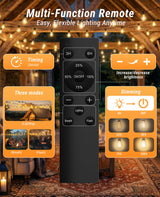 Tenmiro 200FT LED Outdoor String Lights with Remote, 72+2 Shatterproof Bulbs Dimmable Timing 3 Light Modes Outside Patio Lights for Backyard Porch Deck Garden Balcony Pool party Hanging Lighting Decor