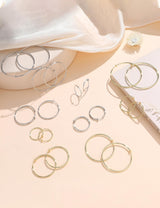 CASSIECA 10 Pairs Clip On Hoop Earrings for Women Fake Earrings Gold Silver