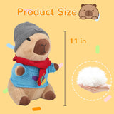 WAKSUN Capybara Plush with 10 Pcs Clothes & Accessories,Christmas Stuffed Animals, 10.2 in Cute Capybara Plush Toys,Birthday Gifts&Dress Up Cute Plushies for Boys/Girls (Daily)