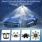 POLARPRA Garage Lights - Super Bright 250W LED Garage Ceiling Light w/ 8 Deformable Panels 6500K Led Light Bulb Srew in E26/E27 Socket with Adjustable Center Spotlight for Barn Workshop Attic - 4Pack