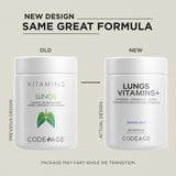 Codeage Lungs Vitamins, A, C, D, E, B6, Milk Thistle Lung Supplement, Zinc & Magnesium, Cordyceps, Reishi, Chaga, Poria, Tylophora, Ginger, Peppermint Leaf Organic Herb Cleanse - Non-GMO - 90 Capsules