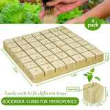 Legigo 1.5 Inch Rockwool Cubes for Hydroponics Seed Starter, Rock Wool Planting Cubes Hydroponic Garden Grow Plugs for Soilless Cultivation Plants Cutting Germination Clone(4 Sheet, 196 Plugs)