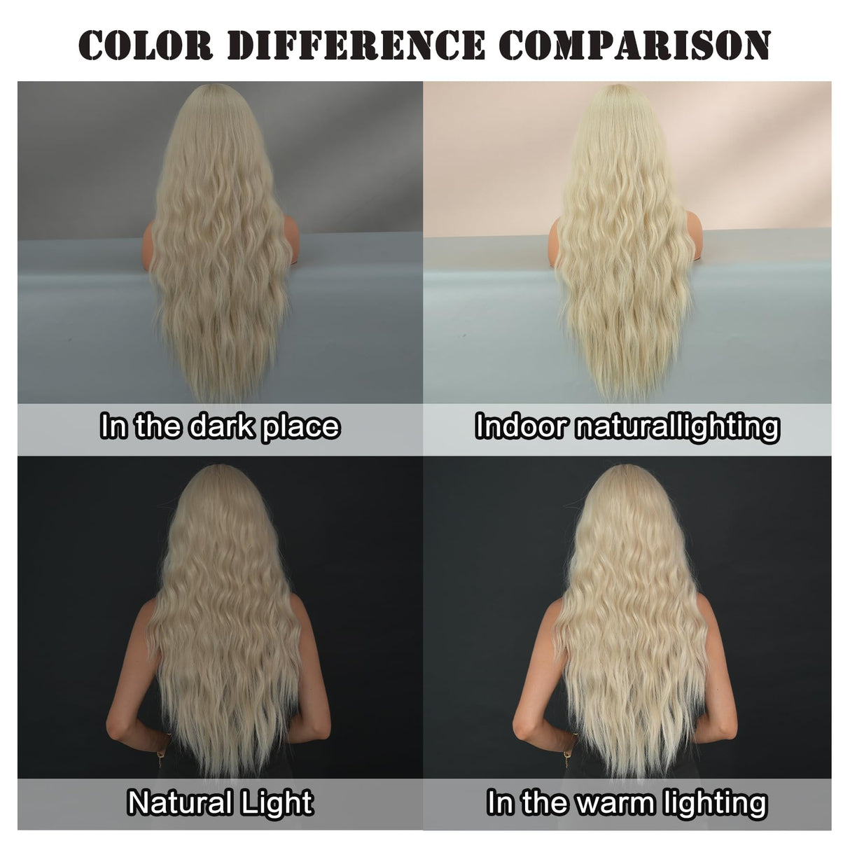 7JHH WIGS Long Wavy Ash Blonde Wig with Curtain Bangs Heat Resistant Fiber Layered Synthetic Curly Wig for Cosplay Christmas Gifts Party Used