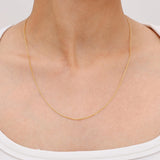 Gacimy 1.1mm 14K Gold Plated Cable Chain Necklace for Women, 22 Inches