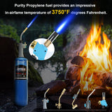 Pack of 2,BLUEFIRE Standard Propane Gas Cylinder/Canister, Welding Brazing Soldering Fuel gas, for HVAC Plumbing Cooking Grilling Gardening and Camping
