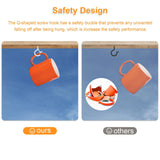 GIPTIME 50PCS Windproof Screw Q-Hanger Hooks with Safety Buckle for Hanging Outdoor String Lights, Plants, Christmas Decorations, Includes Wing Nut Driver, White