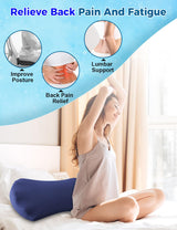 Lower Back Pain Relief Pillow for Sleeping Memory Foam Lumbar Support Pillow for Side Back Sleepers - Ergonomic Cooling Waist Pillow - Back Pain Relief Wedge Cushion Bolster Pillow for Bed, Car, Sofa
