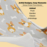 Bedsure Gentlesoft Corgi Blanket for Dog Lovers, Thick Warm Sherpa Throw Corgi Gifts for Women, Men, Kids, Teen Girls Boys, Teenage, Grandkids, Christmas Decor Winter Blanket with Dogs on it, 50"x60"