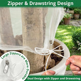OZMI Bird Netting for Garden, 6 x 6 FT Blueberry Bush Netting Cover with Zipper, Drawstring Reusable Mesh Plant Protector for Shrubs Bush Fruit Tree Potted (2 Pack)