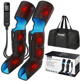 FIT KING Leg Massager with Heat for Circulation Upgraded Full Leg and Foot Compression Boots Massager to Relieve Pain, Swelling, Edema, RLS- Built-in Pressure Sensor & LCD Display- FSA HSA Eligible