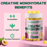 DANEW Pro Creatine Monohydrate Gummies 5000mg for Men & Women, Creatine Monohydrate for Muscle Strength, Muscle Builder, Energy Boost, Pre-Workout Supplement(120 Count)-Passion Fruit Flavor