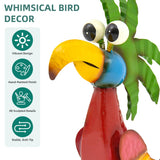 Ultym 19.7" Metal Parrot Yard Art, Outdoor Tiki Bird Sculpture