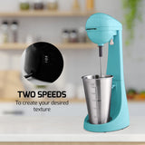 OVENTE Classic Milkshake Maker Machine with 2 Speed Setting, Safety Lock & 15.2 Ounce Stainless Steel Mixing Cup & Rod, Electric Drink Mixer Ideal for Malted Milk, Protein Shakes & More, Blue MS2070BL