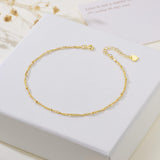 Yzytdgzy 14K Gold Anklets for Women Gold Ankle Bracelets for Women Beaded Anklet for Womens Ankle Bracelet Water Wave-Inspired Design with Beads Twisted Anklets for Womens 9.4'' to 11''