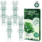 Qaobo Plant Trellis for Potted Plants 12 Pack Stackable Indoor Outdoor Climbing Houseplant Support with Garden Wire for Pothos Hoya Ivy Flower