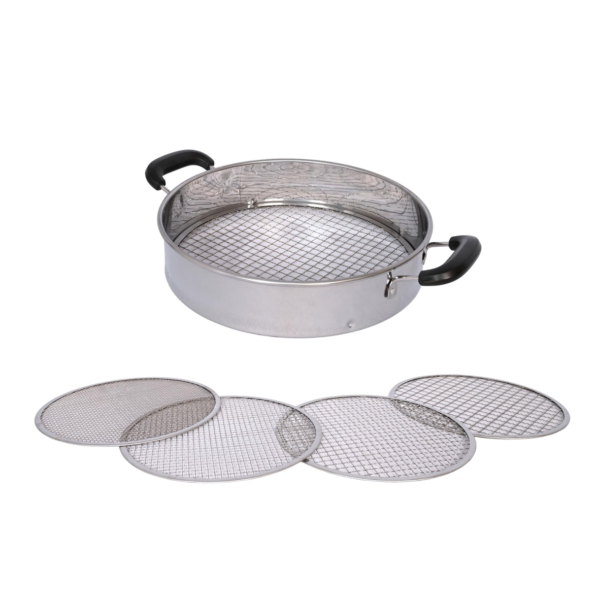 Multi-Purpose Soil Sifter with Handle | Includes 4 Changeable Screens | Ideal for Soil, Rock, Compost, and Debris Sifting