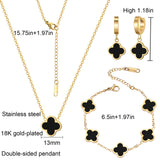 Otdwsd 18K Gold Plated Lucky Clover Jewelry Set, Birthday Gifts for Women