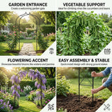 Metal Garden Arbors 8Ft Thickened Arch Trellis for Climbing Plants