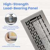 Howeall 4x10 Inches Heavy Duty Walkable Floor Register - Easy Adjust Air Supply Lever Decorative Floor Vent Covers - Boston Design Vent Covers for Home - Satin Nickel