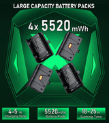 Controller Charger Station with 4x5520mWh Rechargeable Battery Compatible with One/Series X|S Controller | 4 Battery Covers, 2 for X1/X/S/Elite & 2 for Xbox Series S and X, Christmas Accessories
