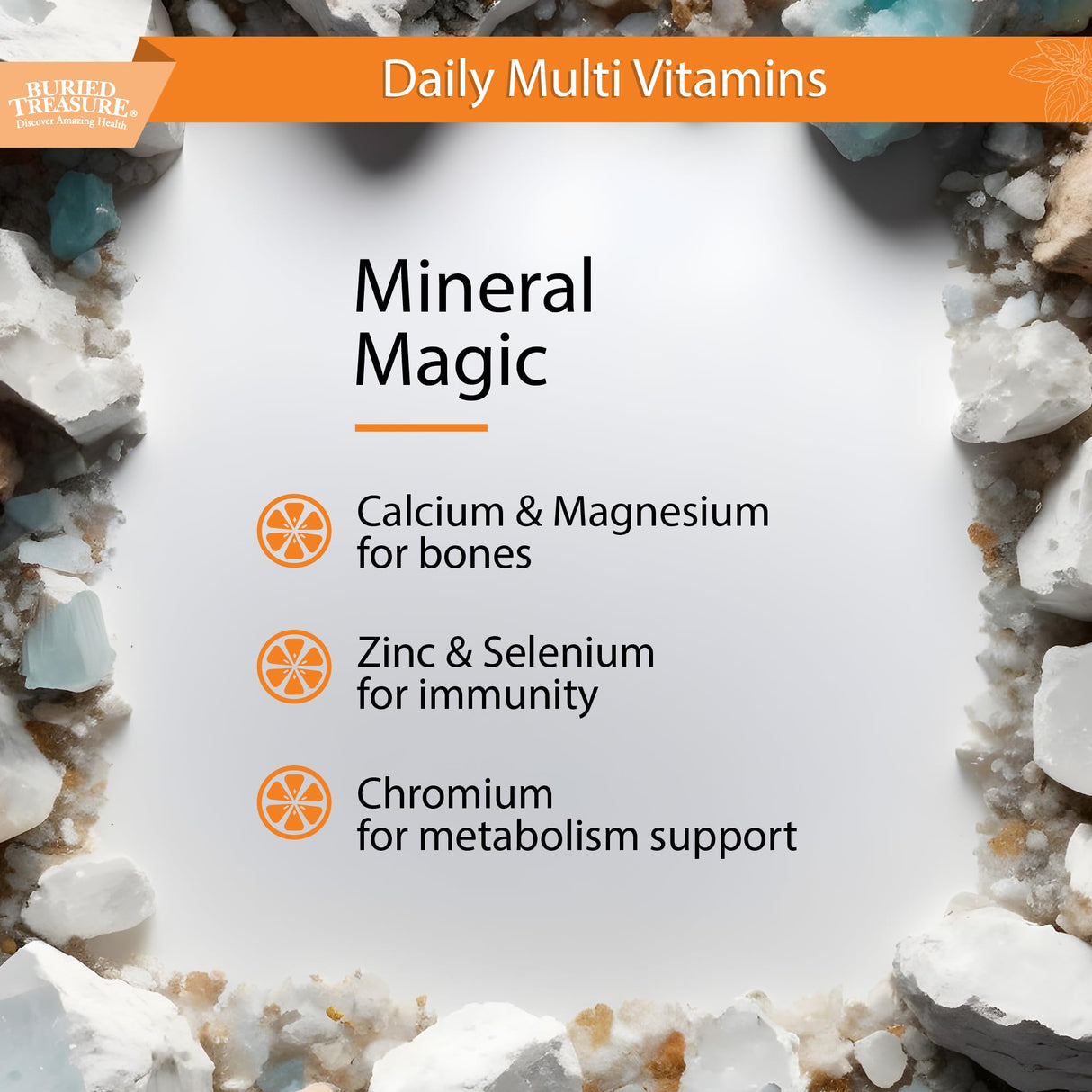 Buried Treasure VM100 Complete Daily Liquid Vitamins and Minerals plus Antioxidants Supplement for Maximum Absorption Great Tasting Orange Zest Flavor 32 Servings 32 Ounce