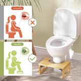 AmazerBath 7 Inches Bamboo Toilet Stool Squat for Adult, Foldable Squatting Potty Stool for Bathroom, Poop Step Stool with Non-Slip Strip, Space-Saving, No Assembly Required, Natural Color