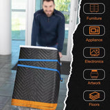 Large Moving Blankets 80 * 72in Heavy Duty Packing Blankets for Furniture Moving Shipping Wrapping Quilted Furniture Pads for Moving, Padded Mover Blankets (Black) 2pack