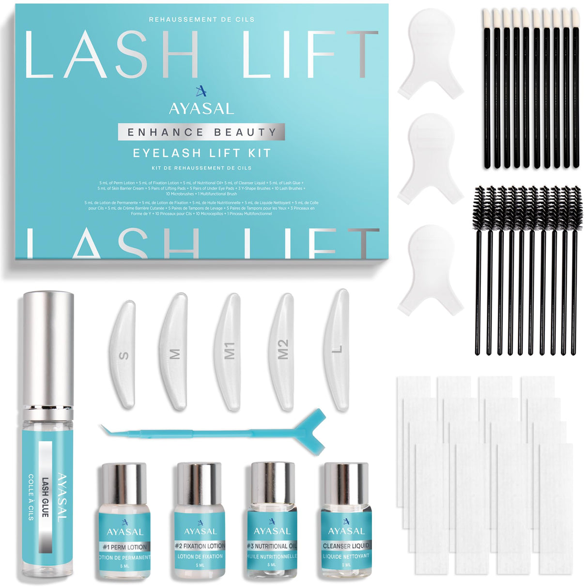 AYASAL Korean Lash Lift Kit: Thio-Free Formula Lash Lifting for Safe & Long-Lasting Natural Curl - Self Eyelash Perm Kit for Salon-Quality Results At Home, 5-6 Applications