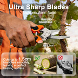 Preciva 4-in-1 Garden Pruning Shears, Gardening Shears with 4 Size Sharp High Carbon Martensitic Stainless Steel Blade, Rustproof, Wear-resistant, Removable, Multi-functional Gardening Tool