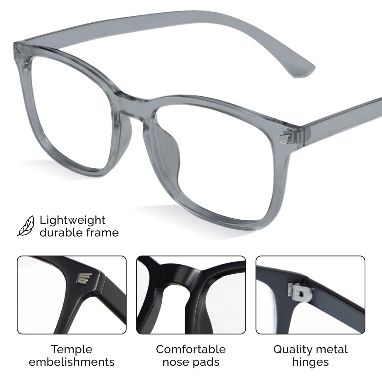 livho High Tech Blue Light Glasses - Advanced 99% Blue Light Blocking Computer Glasses - Anti Eyestrain & UV Glare Protection