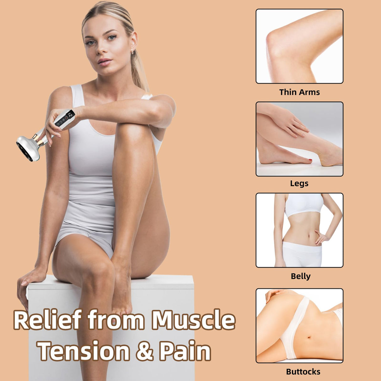 shuredross Handheld Cellulite Massager-Cupping Kit for Massage Therapy,Cupping Machine,Cellulits Massager with 12 Suction Modes, Rechargeable&Cordless varially Anti Cellulites Massagers（White