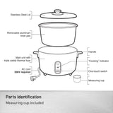 Panasonic Commercial Electric Rice Cooker, 208V Extra-Large Capacity 80-Cup (Cooked), 40-Cup (Uncooked) with One-Touch Operation - SR-GA721L - Silver