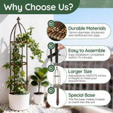 6.3FT, 100% Metal Thickened Garden Obelisk Trellis for Climbing Plants