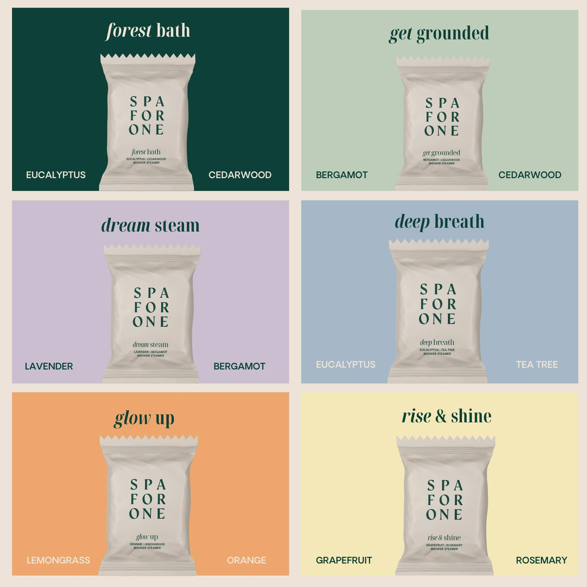 Spa For One Shower Steamers Aromatherapy, Self Care Gifts - Variety 6 Pack