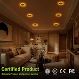 DAMINY 12 Pack 4 Inch 5CCT LED Recessed Light with Night Light,Ultra-Thin,Canless recessed Lighting 4 in,9W=80W,700LM,Dimmable Wafer Lights,ETL Certificated
