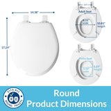 Mayfair NextStep2 Toilet Seat with Built-In Potty Training Seat, Slow-Close, Removable that will Never Loosen, Round, White