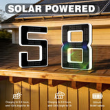 ISUNMEA 6.7 Inch Solar Lighted House Numbers for Outside, Light Up Waterproof LED Address Signs for Houses, Backlit Illuminated Exterior Modern House Numbers Light (6-Black, 6.7IN)