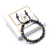 Amazing Gemstone Quit Smoking Cessation Quit Vaping Aid Bracelet - Hematite Tiger Eye Amethyst Bracelet Set for Men Women Healing Calming Anxiety Stress Relief Gifts Pulseras Para Hombres Mujer