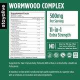 STAY ALIVE Wormwood Black Walnut Clove Cleanse Extract, 11-in-1 Extra Strength Complex, 120 Pills, Herbal Supplement for Adults, Vegan, Non-GMO & Gluten Free Sweet Wormwood Capsules